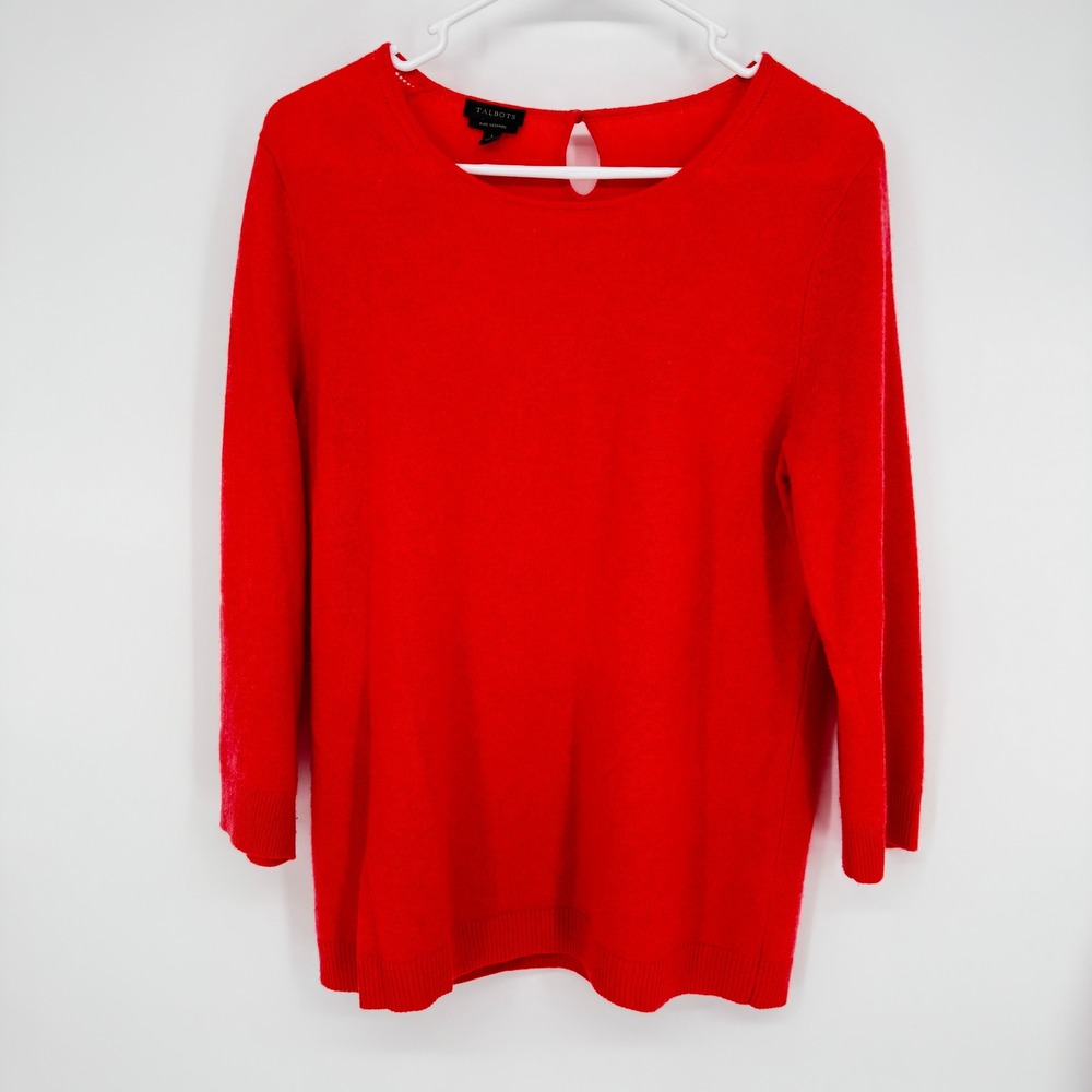 Talbots Pure‎ Cashmere Women's Red Crew Neck Sweater Size L